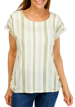 Thumbnail 1: Olive/White Stripe
