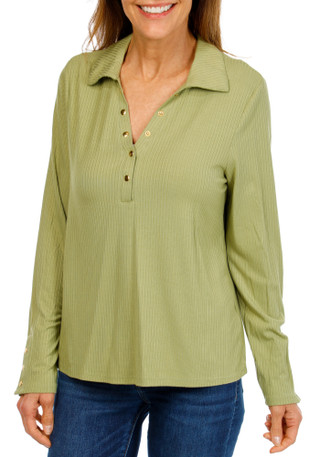 Thumbnail 1: RIO & RIAN Women's Textured Comfort Stretch Top 