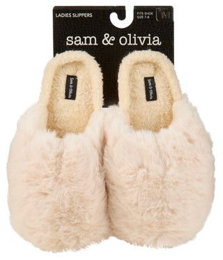 Thumbnail 1: . Sam & Olivia Womens Fluffy Puff Slippers 