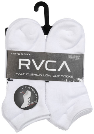 Thumbnail 1: RVCA RVCA Mens 6 Pk Half Cushion Low Cut Socks 