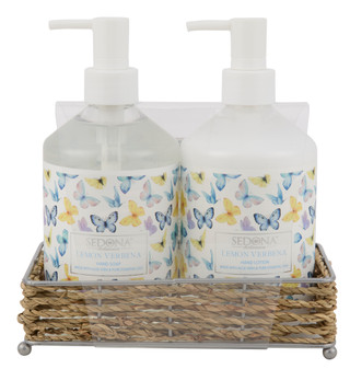 Thumbnail 1: 2 Pc Lemon Verbena Hand Soap & Lotion Caddy Set 