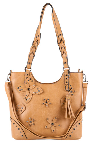 Thumbnail 1: SAM & HADLEY Faux Leather Embellished Satchel 