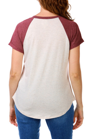 Thumbnail 2: TruSelf Women's Raglan Sleeve Butterfly Top 