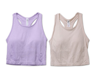 Thumbnail 1: 90 Degree Women's Active 2 Pk Racerback Crop Tank Tops 