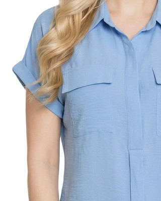 Thumbnail 2: NY COLLECTION Women's Solid Short Roll Cuff Top 