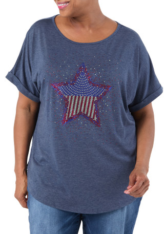 Thumbnail 1: SJS Women's Plus Americana Star Top  