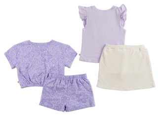 Thumbnail 2: BEARPAW Little Girls 4 Pc Shorts Set  