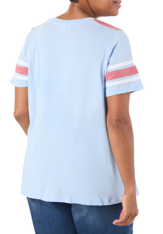 Thumbnail 2: Anneliese Women's Plus Americana Flower Graphic Top 