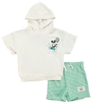 Thumbnail 2: Mickey Mouse Toddler Boy 2 Piece Tennis Hooded Short Set 