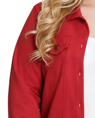 Thumbnail 3: NY COLLECTION  Plus Button Down Ponte Cropped Jacket 