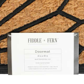 Thumbnail 2: Fiddle + Fern Rubber Half Moon Windowpane Doormat 