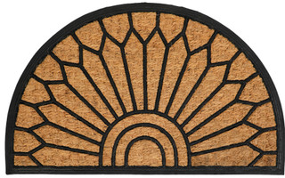 Thumbnail 1: Fiddle + Fern Rubber Half Moon Windowpane Doormat 
