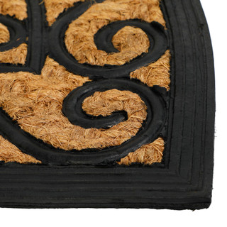 Thumbnail 3: Fiddle + Fern Scroll Half Moon Rubber Coir Doormat 