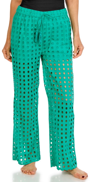 Thumbnail 1: SURF GYPSY Women's Box Eyelet Swim Cover Up Pants 