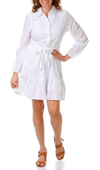 Thumbnail 1: Kings Road Women's Long Sleeve Eyelet Dress 