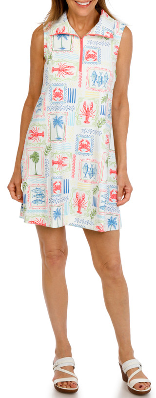 Thumbnail 3: SIMPLY SOUTHERN Women's Sleeveless Outdoor Lobster Print Dress 
