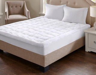 Thumbnail 4: Madison Park Madison Park Overfilled Plush Down Alternative Mattress Pad 
