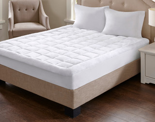 Thumbnail 6: Madison Park Madison Park Overfilled Plush Down Alternative Mattress Pad 