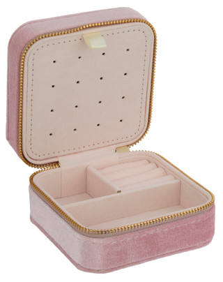 Thumbnail 2: Mulberry & Broome Womens Pink Velvet Initial A Travel Case 