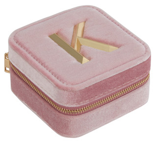 Thumbnail 1: Mulberry & Broome Womens Initial K Velvet Travel Case 