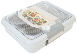 Thumbnail 3: GOURMET HOME PRODUCTS Glacier 95oz Reusable Food Container with Tong 