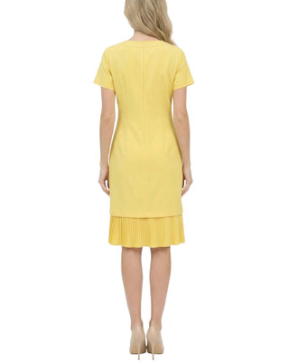 Thumbnail 3: NY COLLECTION Petite Solid Pleat Hem Short Sleeve Dress 