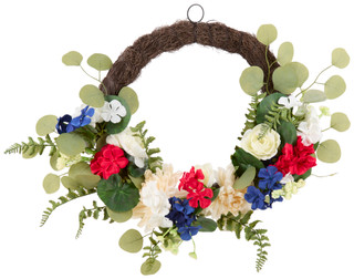 Thumbnail 1: Supreme Silk 16 In Americana Silk Wreath 