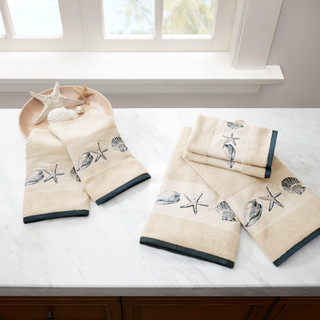 Thumbnail 3: Madison Park Madison Park Bayside 6-pc. Embroidered Towel Set 