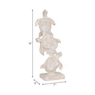 Thumbnail 7: Sagebrook Home Sagebrook Home 16 in Stacked Turtles Figurine 