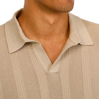 Thumbnail 2: Perry Ellis Perry Ellis Mens Short Sleeve Mesh Stripe Knit Polo 
