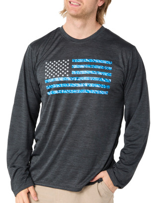 Thumbnail 2: Mossy Oak Men's Outdoor Long Sleeve Flag Shirt 