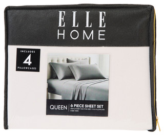 Thumbnail 1: ELLE HOME Queen Size 6 Pc Dobby Stripe Sheet Set 