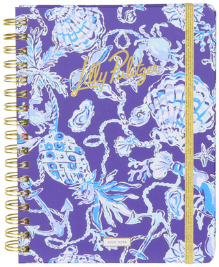 Thumbnail 1: LILLY PULITZER Sapphire Pool Barefoot Beachcomber 17-Month Large Agenda 