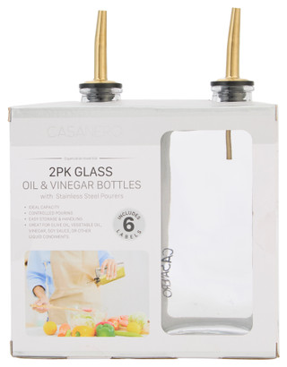 Thumbnail 2: S3 DESIGN GROUP 2 Pk 17 oz Rectangle Oil & Vinegar Bottles 