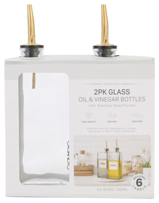 Thumbnail 1: S3 DESIGN GROUP 2 Pk 17 oz Rectangle Oil & Vinegar Bottles 