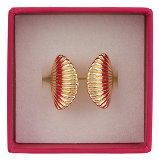 Thumbnail 1: ADINA EDEN Gold Plated Boxed Adjustable Shell Ring 