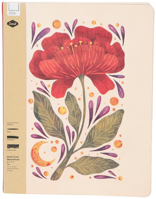 Thumbnail 1: DENIK Burgundy Bloom Art Hardbound Large Sketchbook 