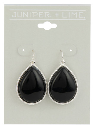 Thumbnail 2: Juniper + Lime Black Teardrop Earrings 