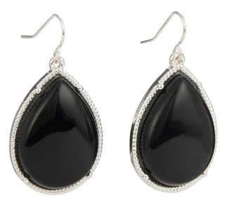 Thumbnail 1: Juniper + Lime Black Teardrop Earrings 