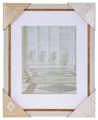 Thumbnail 1: CONCEPTS IN TIME 16x20 Fabric Gold-Rim Frame with 11x14 Mat 