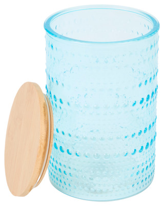Thumbnail 2: Home Essentials 52 oz Color Embossed Glass Canister with Bamboo Lid 