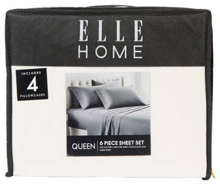 Thumbnail 1: ELLE HOME Queen 6 Pc Dobby Stripe Sheet Set 