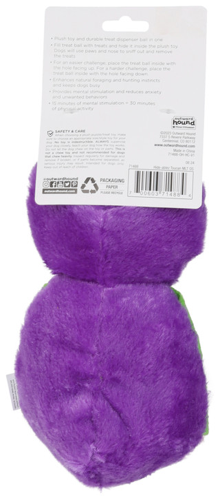Thumbnail 2: Outward Hound Hide-ablez Toucan Treat Ball Puzzle Dog Toy 