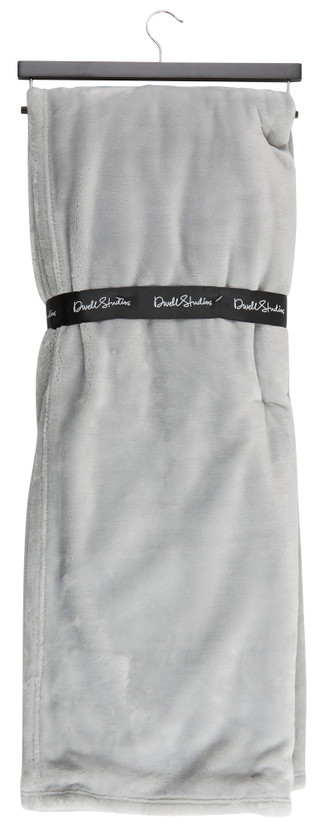 Thumbnail 2: DWELL STUDIO 50x70 Solid Plush Silver Throw Blanket 