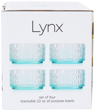 Thumbnail 3: Home Essentials 4 Pk Blue Glass All Purpose Bowls 