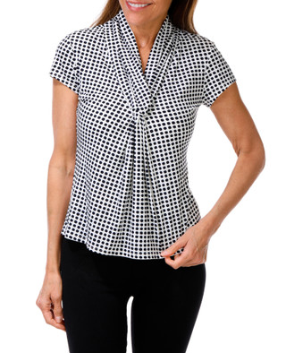 Thumbnail 1: T. Tahari Women's Petite Polka Dot Top  