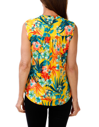 Thumbnail 2: Cocomo Women's Petite Sleeveless Flora Print Top  