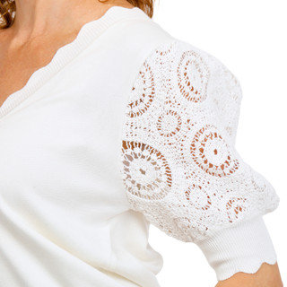 Thumbnail 3: Tahari Women's Short Sleeve Scalloped Cardigan 