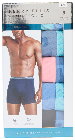Thumbnail 1: Perry Ellis Men's 5 Pk Mesh Boxer Briefs 
