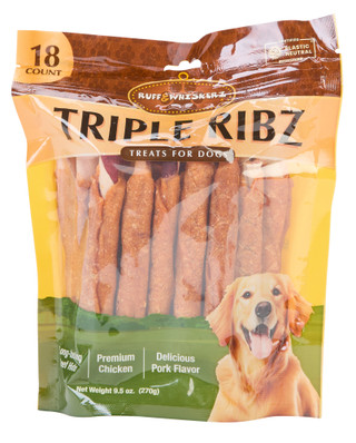 Thumbnail 1: Ruff & Whiskerz 18 Ct. Triple Ribz Dog Treats 